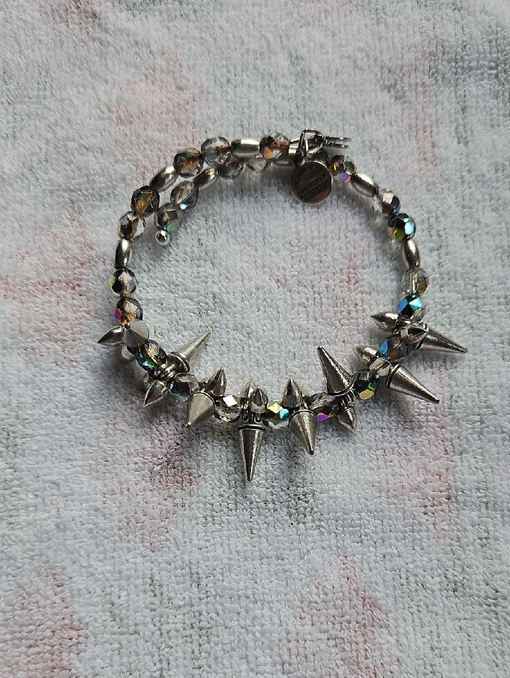 Alex And Ani Silver Spike Beaded Bracelet - Women’s Silver Jewelry